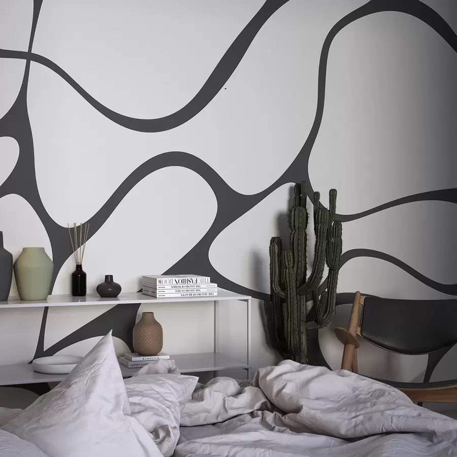 Fototapeedid Abstraktne muster kumerate joontega w04274