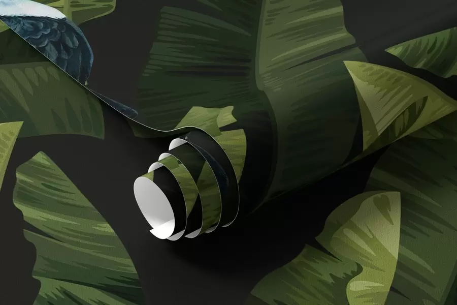 Fototapeedid Tukaan troopiliste lehtede vahel a00415