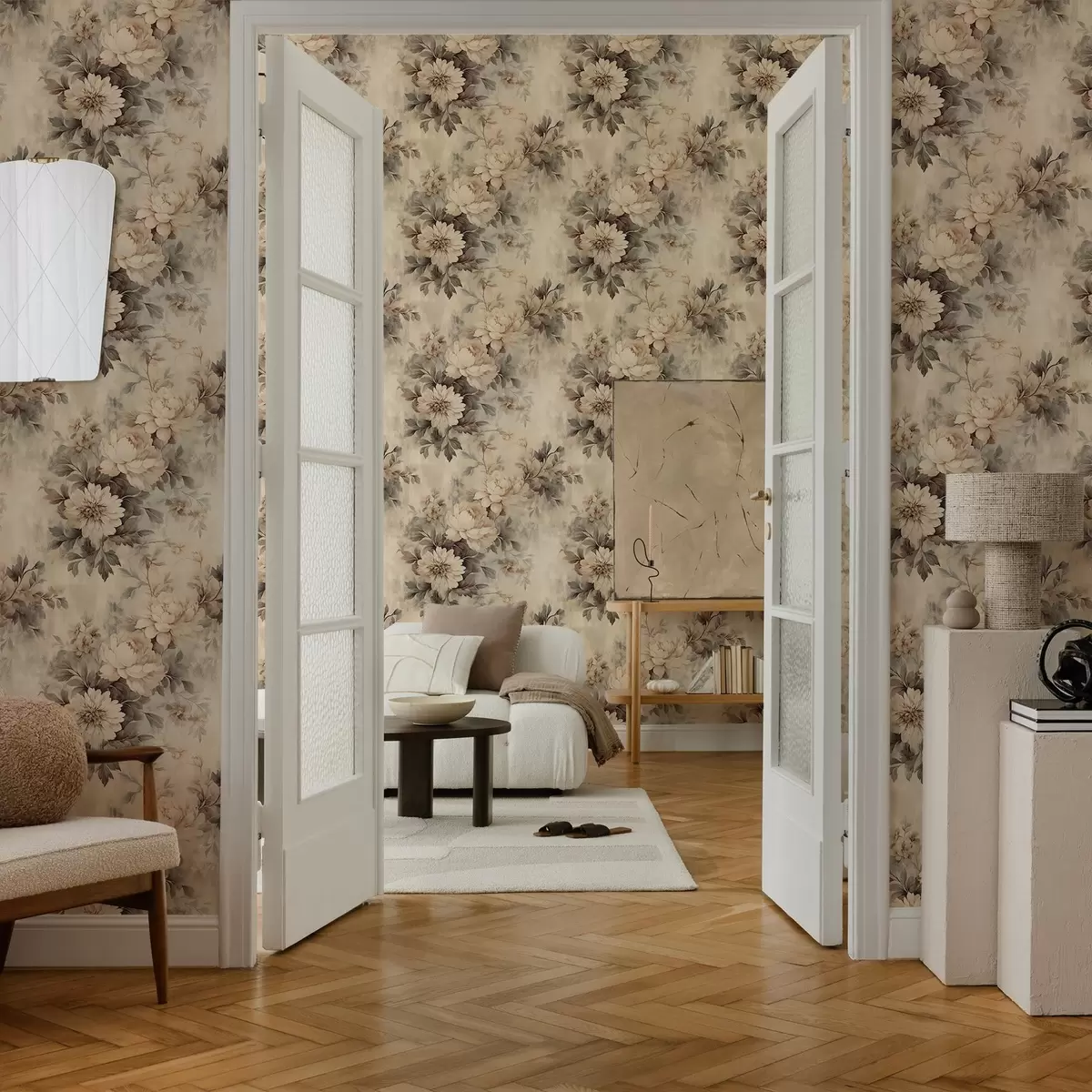 Tapeet Vintage akvarell lilled