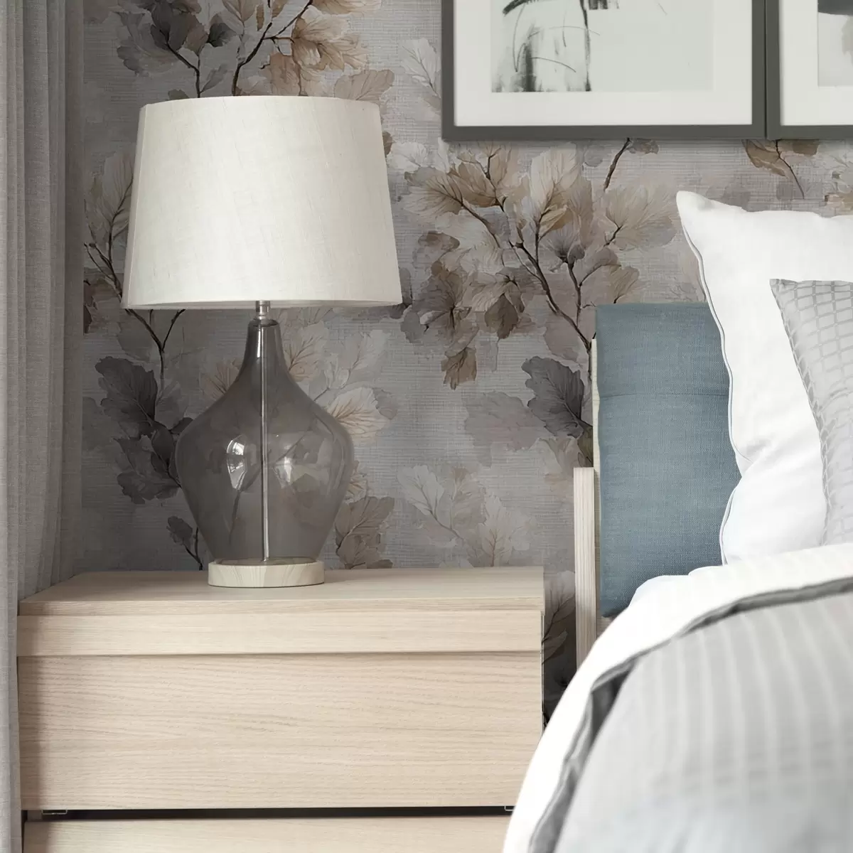 Tapeet Neutraalne akvarellvärvi oksad muster a00422