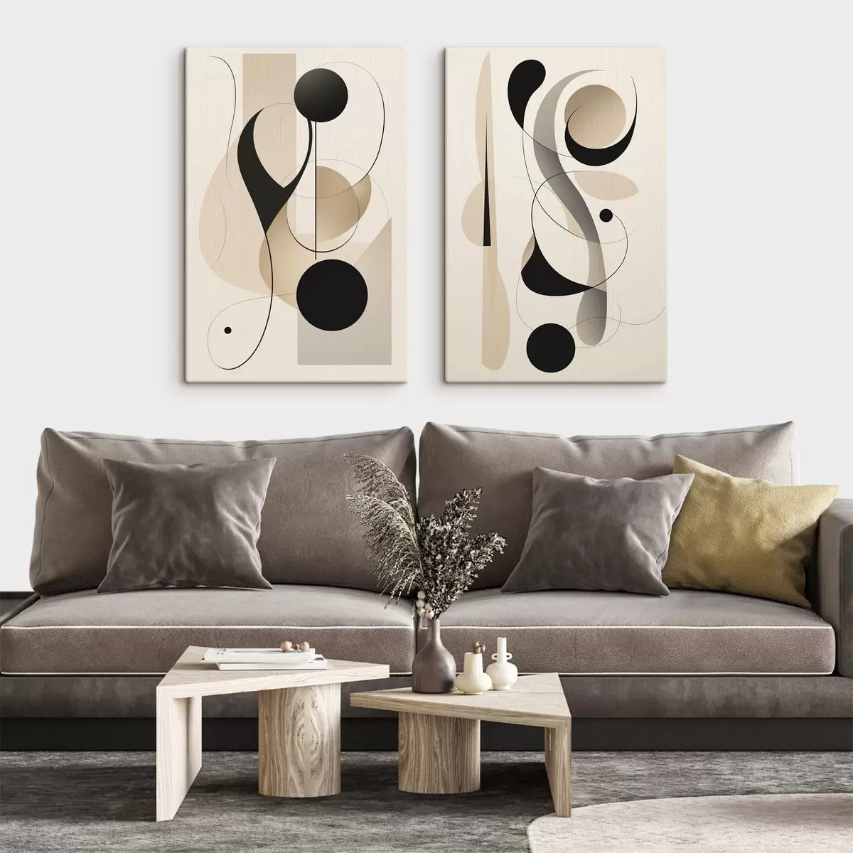 Pilt Abstraktne kompositsioon kõverate ja vormidega m00538