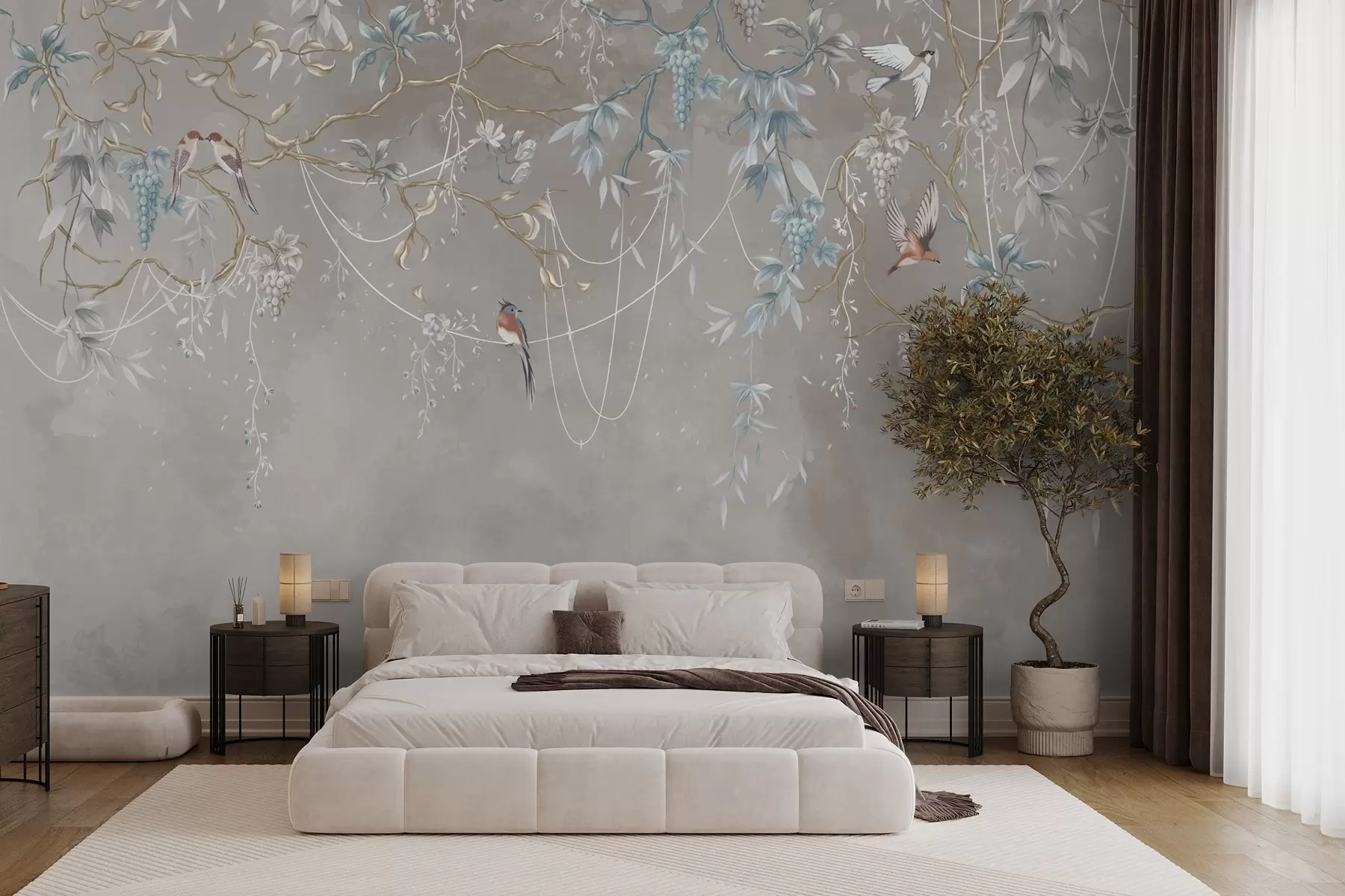 Fototapeedid Sama teema, kuid siniste viinamarjadega w04302v1