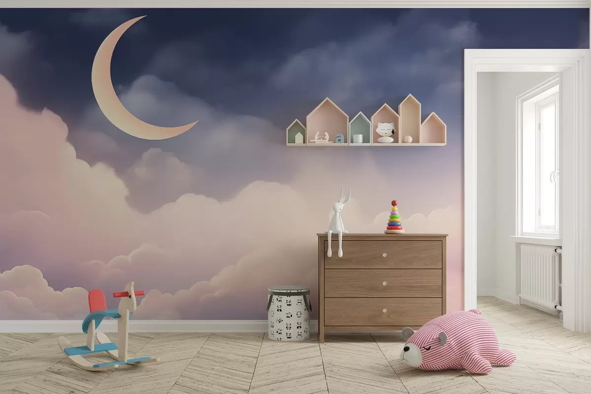 Fototapeedid Pilved ja kuu w04330