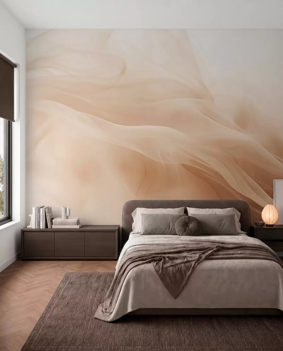 Fototapeedid Beežid suitsused lained abstraktses stiilis w09273