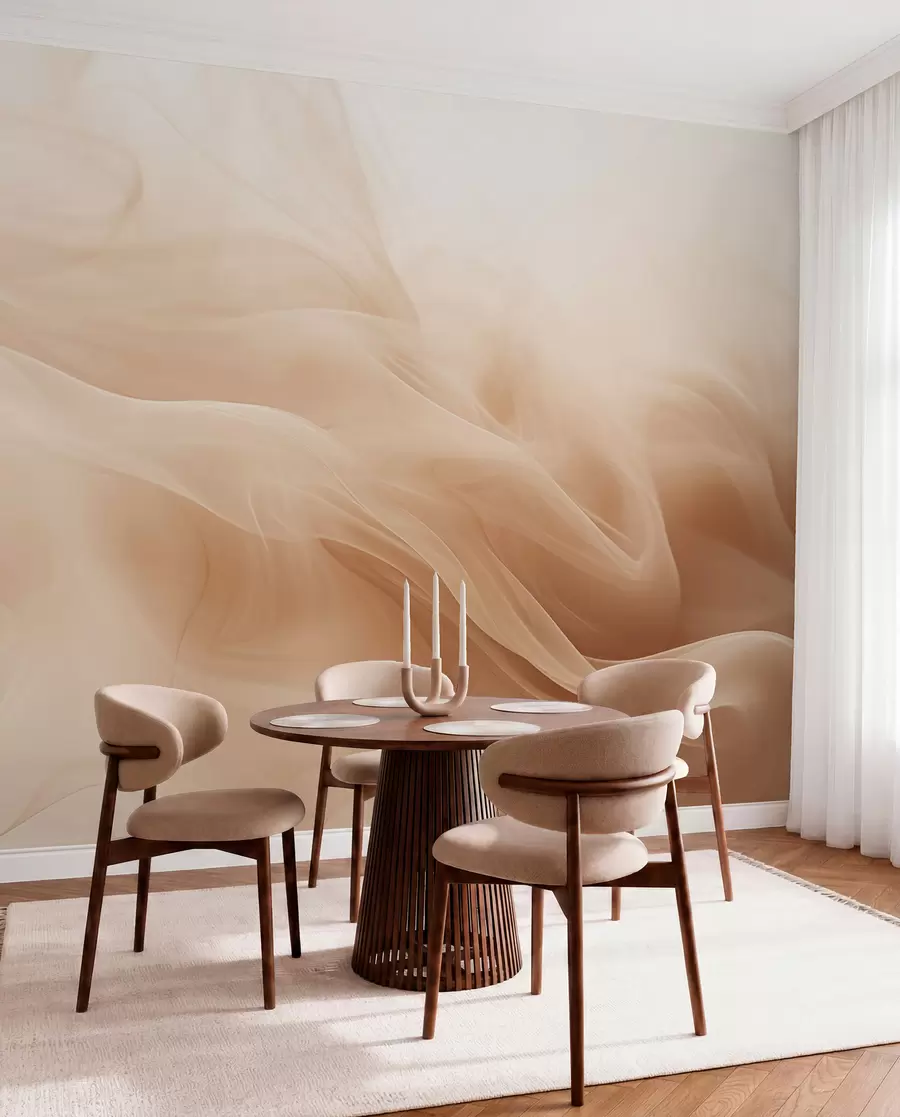 Fototapeedid Beežid suitsused lained abstraktses stiilis w09273