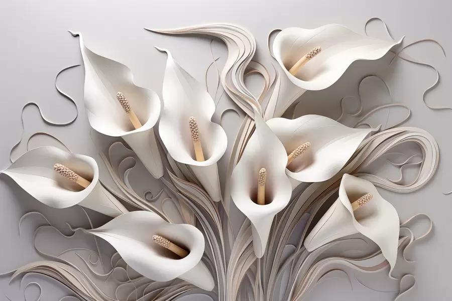 Fototapeedid 3D-efektiga kreemjas toonides volüümne kalla lillad w09281