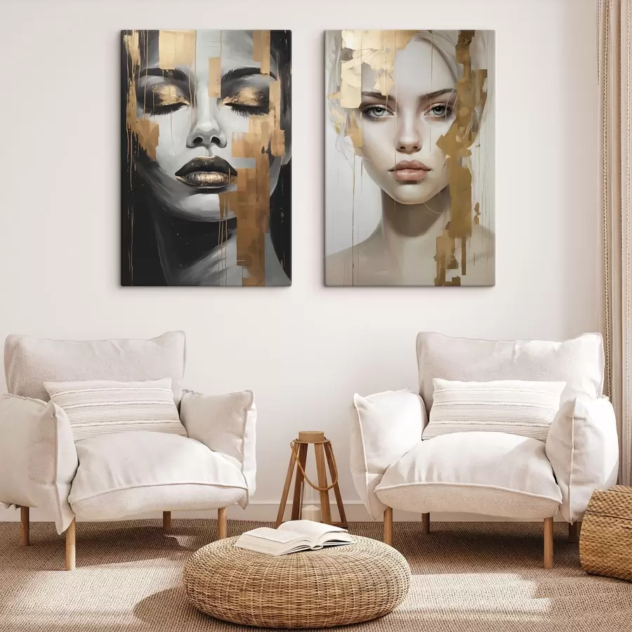 Pilt Must-valge naiste portree m00544