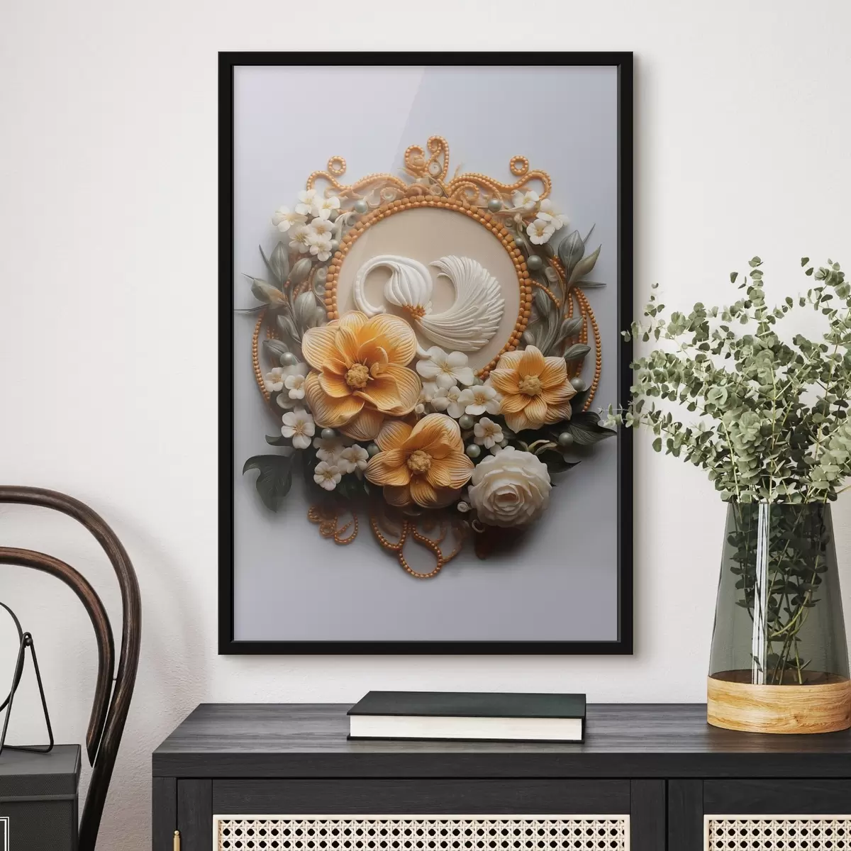 Plakat Lillede abstraktne kompositsioon f44553