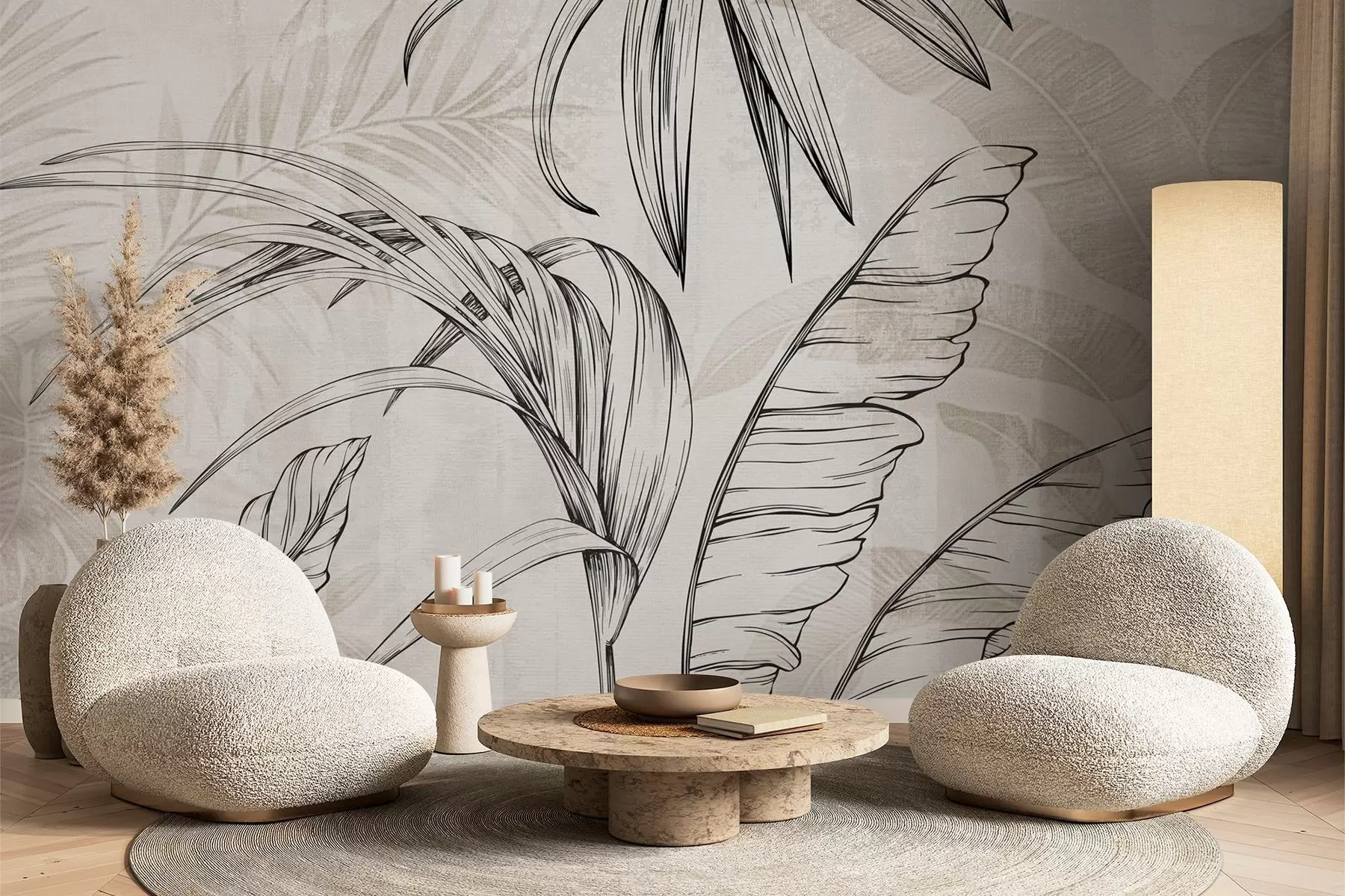 Fototapeedid Lehed taustal koos imitatsiooni hägususe ja tekstuuriga w04362