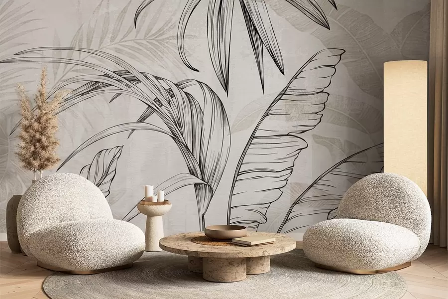 Fototapeedid Lehed taustal koos imitatsiooni hägususe ja tekstuuriga w04362