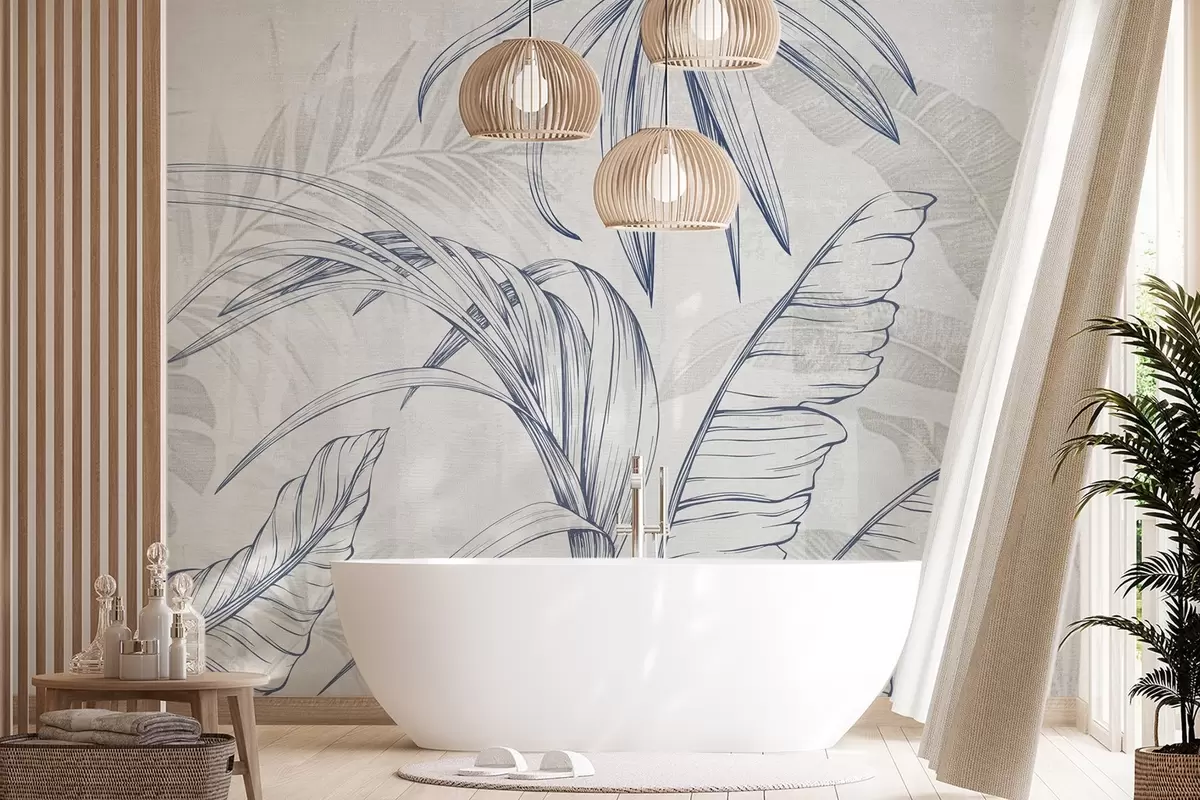 Fototapeedid Lehed taustal koos imitatsiooni hägususe ja tekstuuriga w04362v1