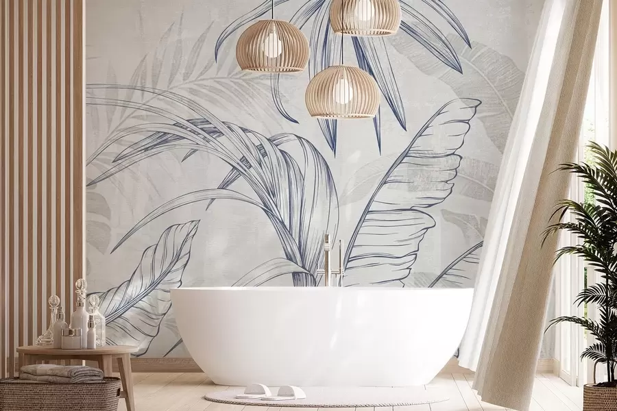 Fototapeedid Lehed taustal koos imitatsiooni hägususe ja tekstuuriga w04362v1