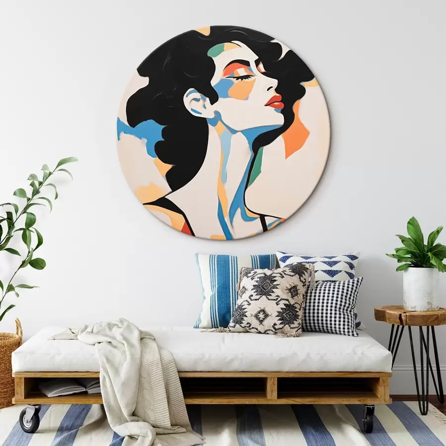 Pilt Abstraktne naisportree koos pintslitõmmete imitatsiooniga r45233