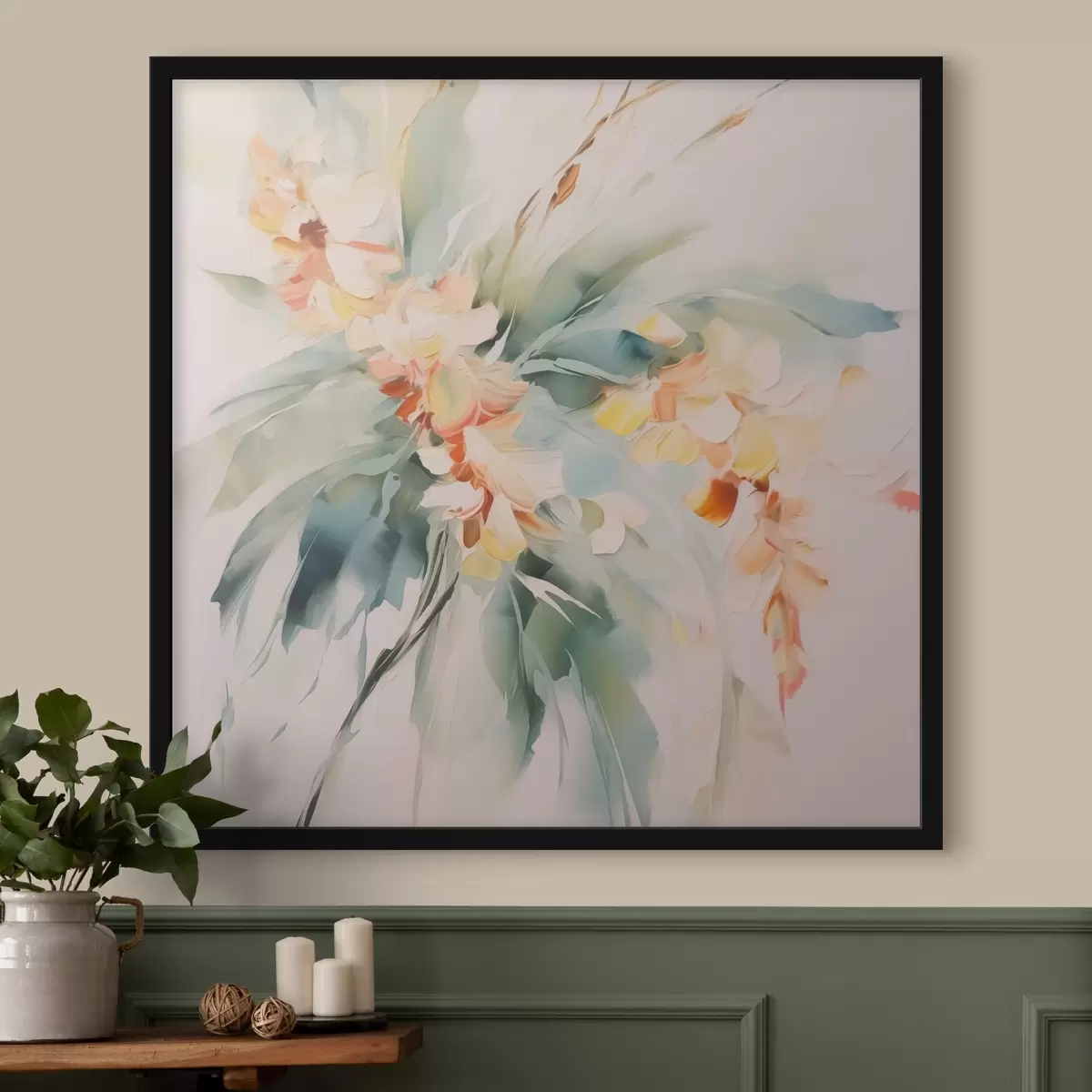 Plakat Abstraktsed lilled lehestikus f45305