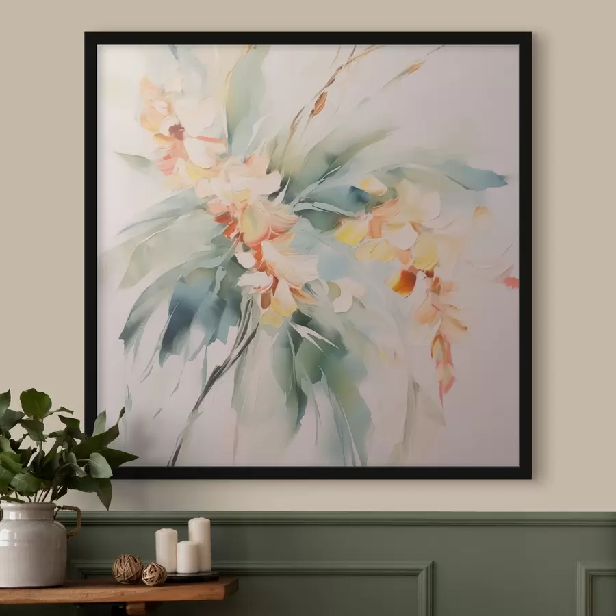 Fototapeedid Abstraktsed lilled lehestikus f45305