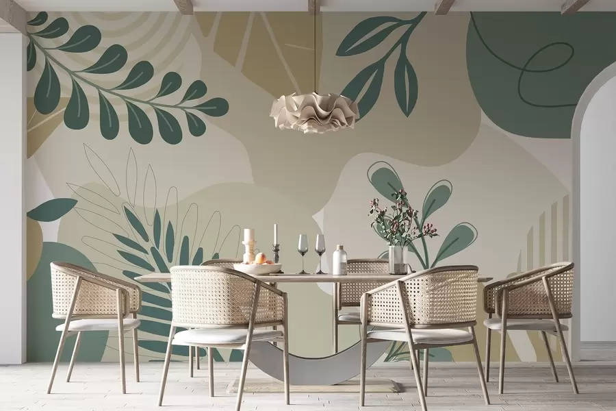 Fototapeedid Abstraktsioon, lehed w04366v2