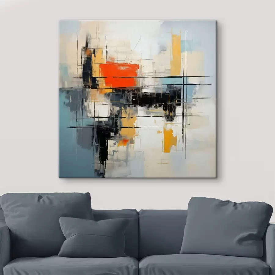 Pilt Dünaamiline lõuend kaasaegses stiilis teravate löökidega s45040