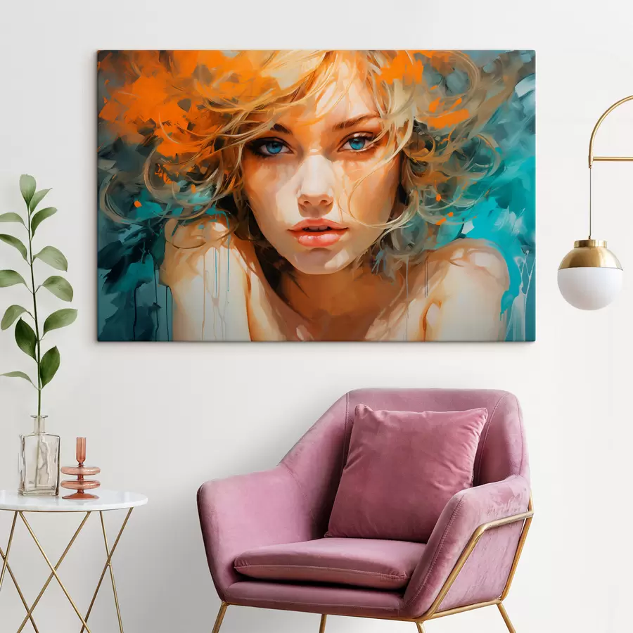 Pilt Ekspressiivne naispilt abstraktses-realistlikus stiilis s45061