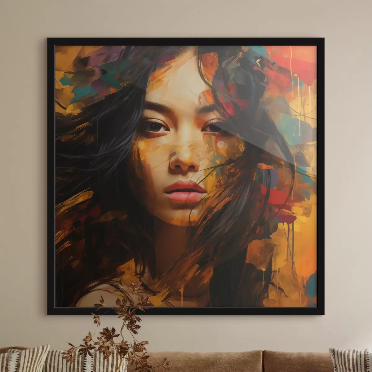 Plakat Naise portree abstraktses kunstistiilis f45039