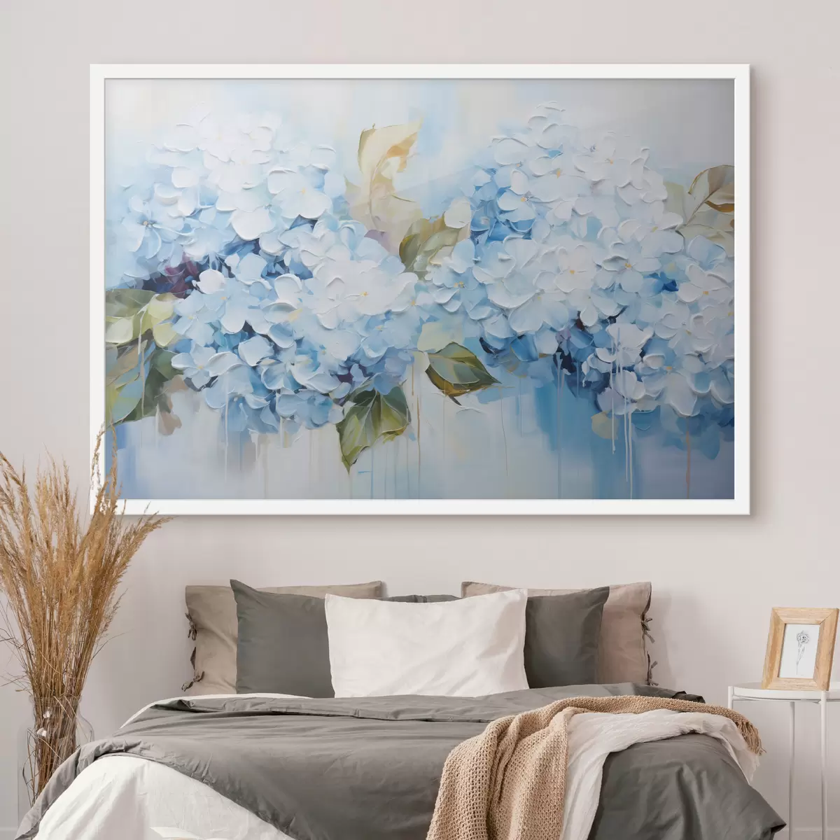 Plakat Pastellid hortensiad volümeeritud maalimise tehnikas f45052