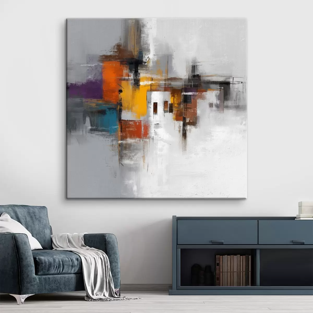 Pilt Värviline abstraktsioon geomeetriliste motiividega s45239