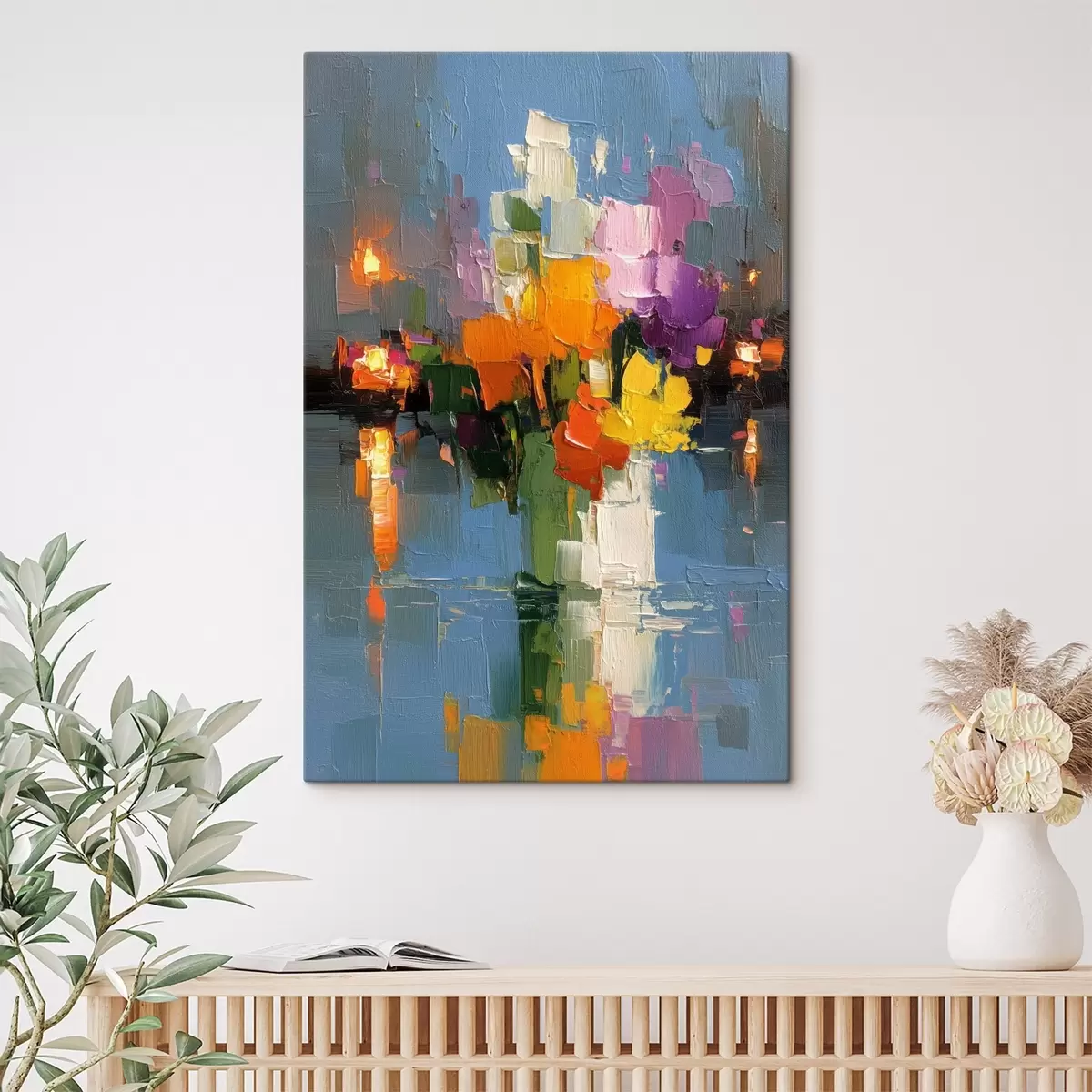 Pilt Linnade abstraktsioon: valguse peegeldumine vees s45243