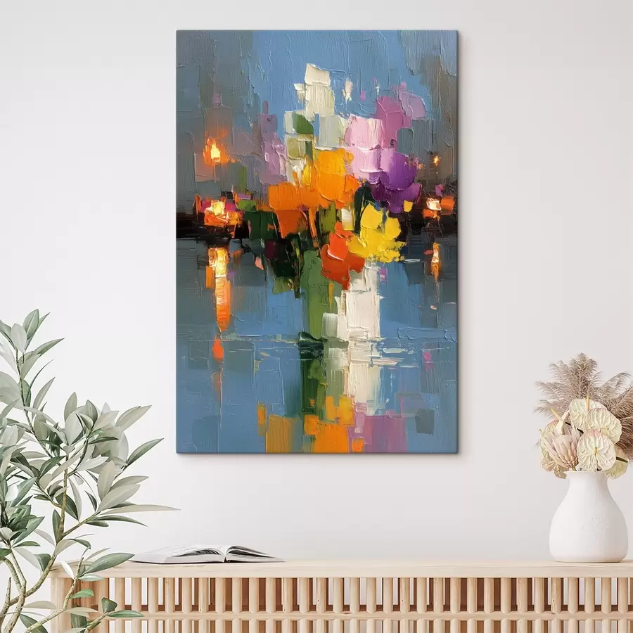 Pilt Linnade abstraktsioon: valguse peegeldumine vees s45243