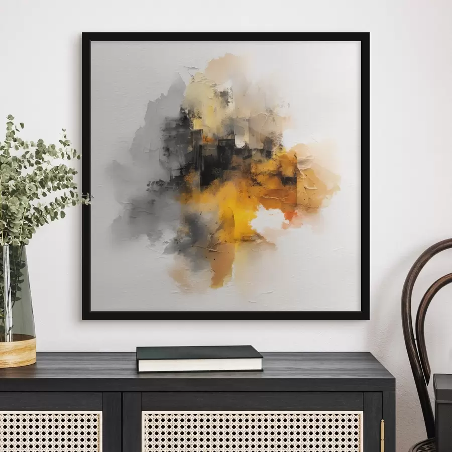 Fototapeedid Abstraktne kompositsioon oranži ja halli toonides koos tekstuuriga f45238