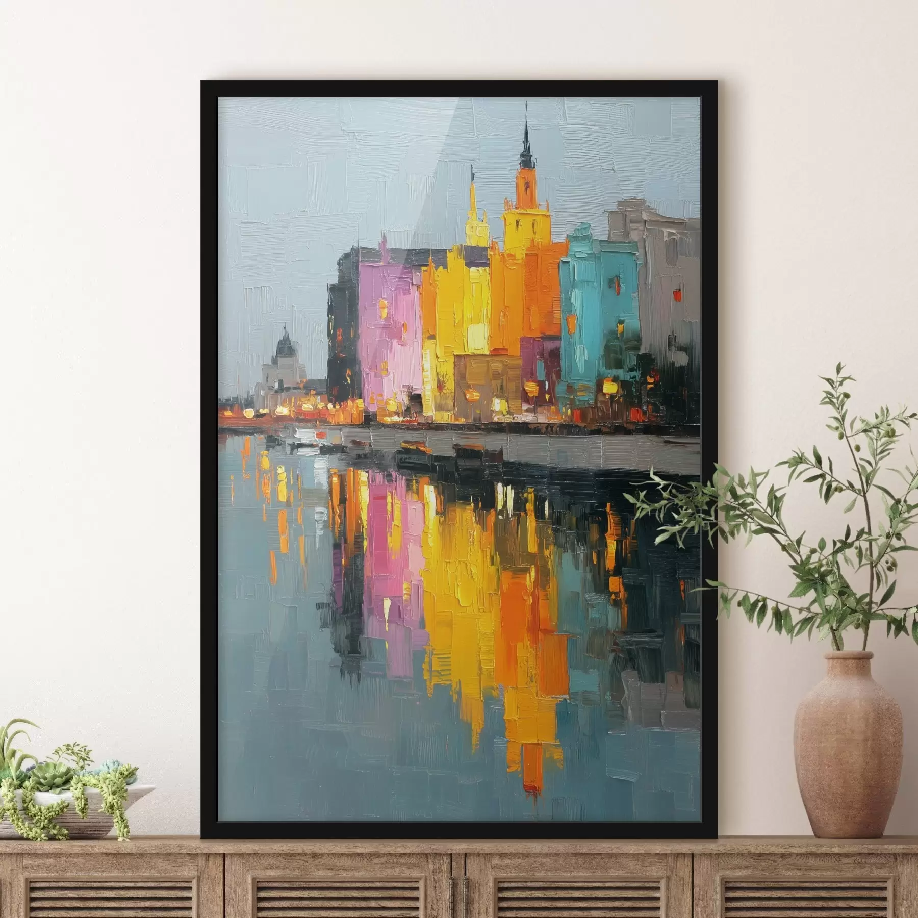 Fototapeedid Linnatuled: elavat maastikku impasto stiilis f45242