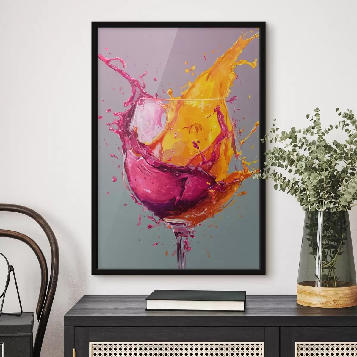 Plakat Color splash: dünaamiline abstraktsioon klaasis f45244