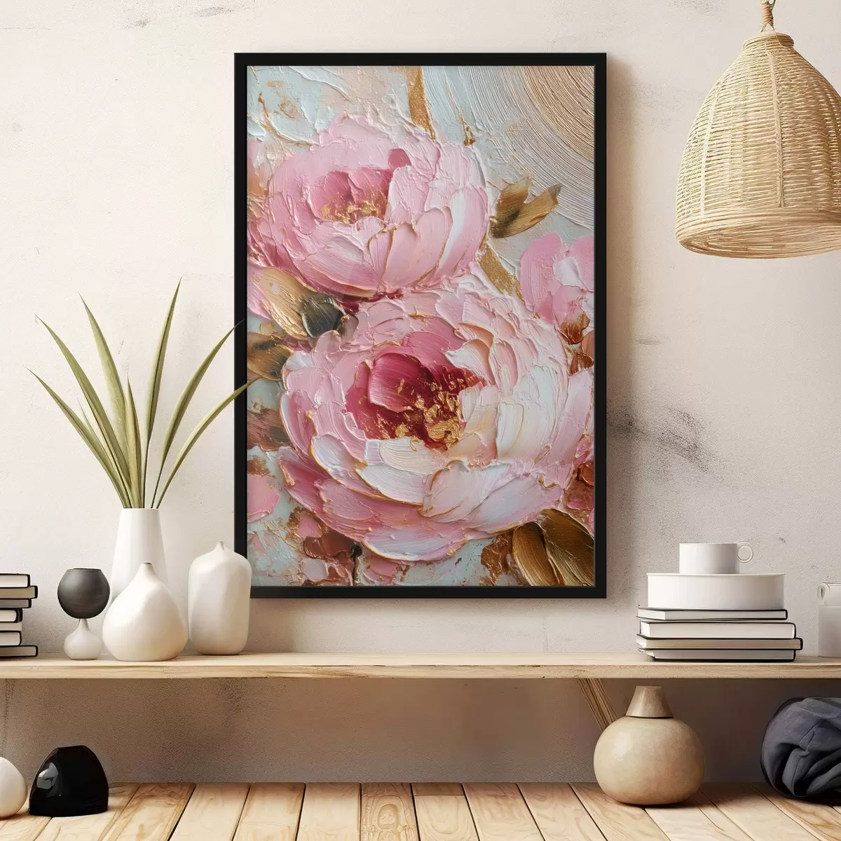 Plakat Volümeetrilised kroonlehed: elava tekstuuriga impastokunst f45251