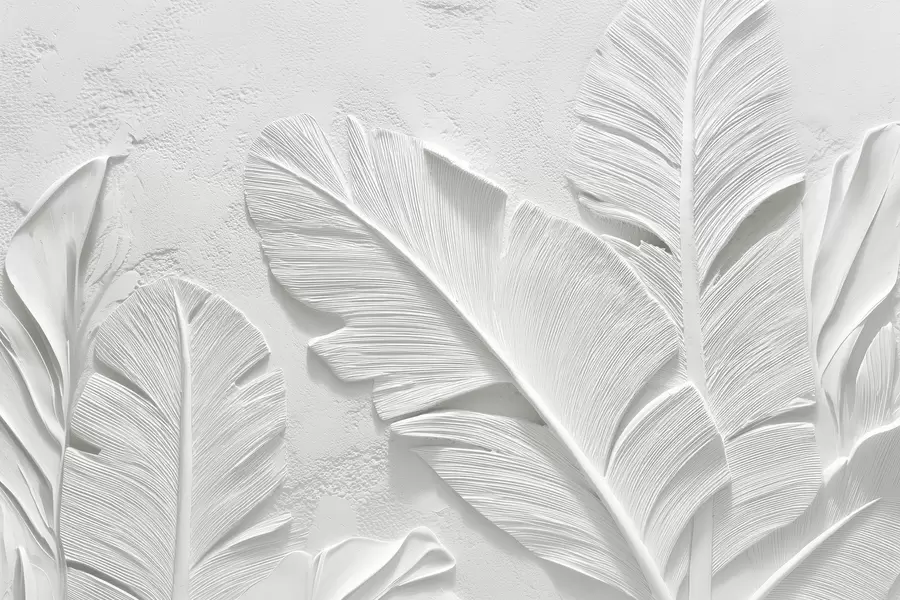 Fototapeedid Tekstureeritud hallid lehed faux krohvi reljeefiga taustal w09307