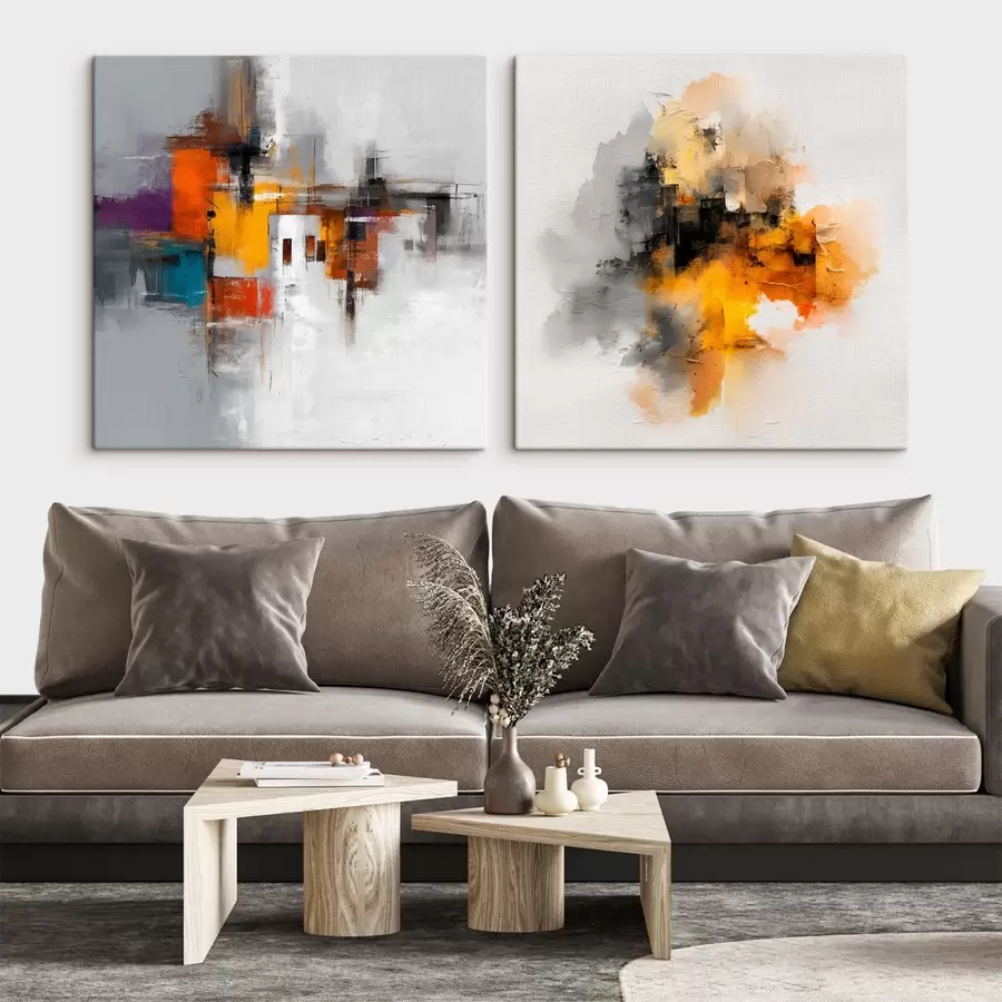 Pilt Ekspressiivne linn: kontrastsete värvidega kunstiline kompositsioon m00566