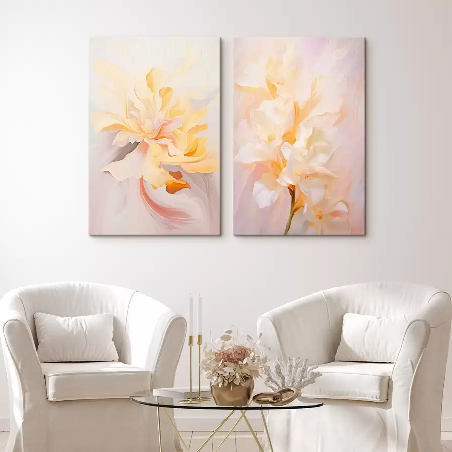 Pilt Õrn diptühhon akvarellistiilis värvide üleminekutega m00576