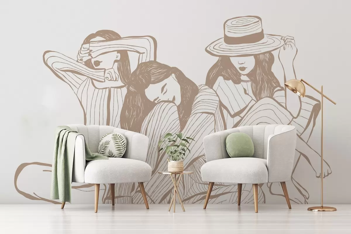 Fototapeedid Tüdrukud beeži toonides w04384v2