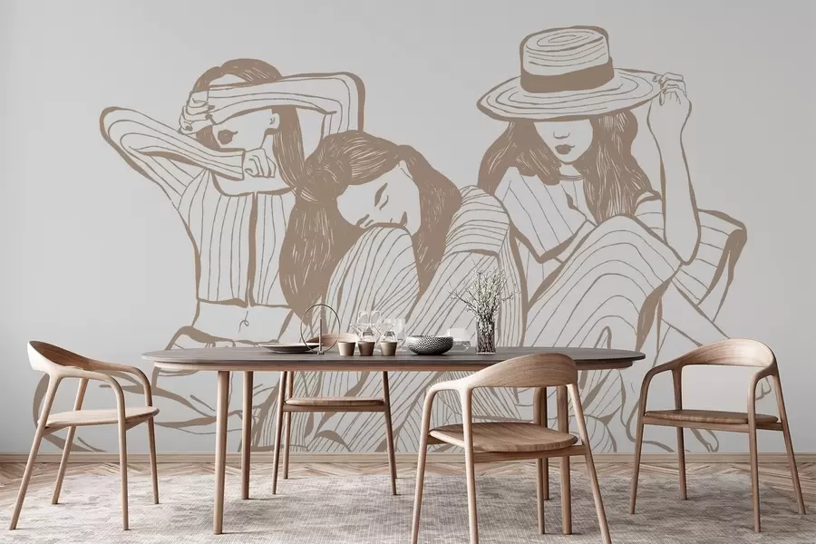 Fototapeedid Tüdrukud beeži toonides w04384v2