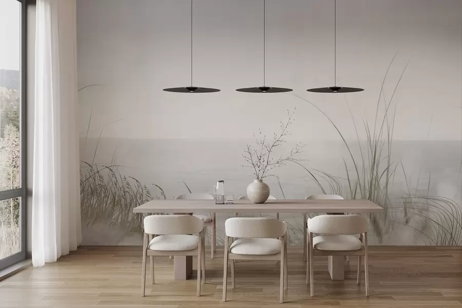 Fototapeedid Udune rand koos õrnade rohttaimedega esiplaanil w04339