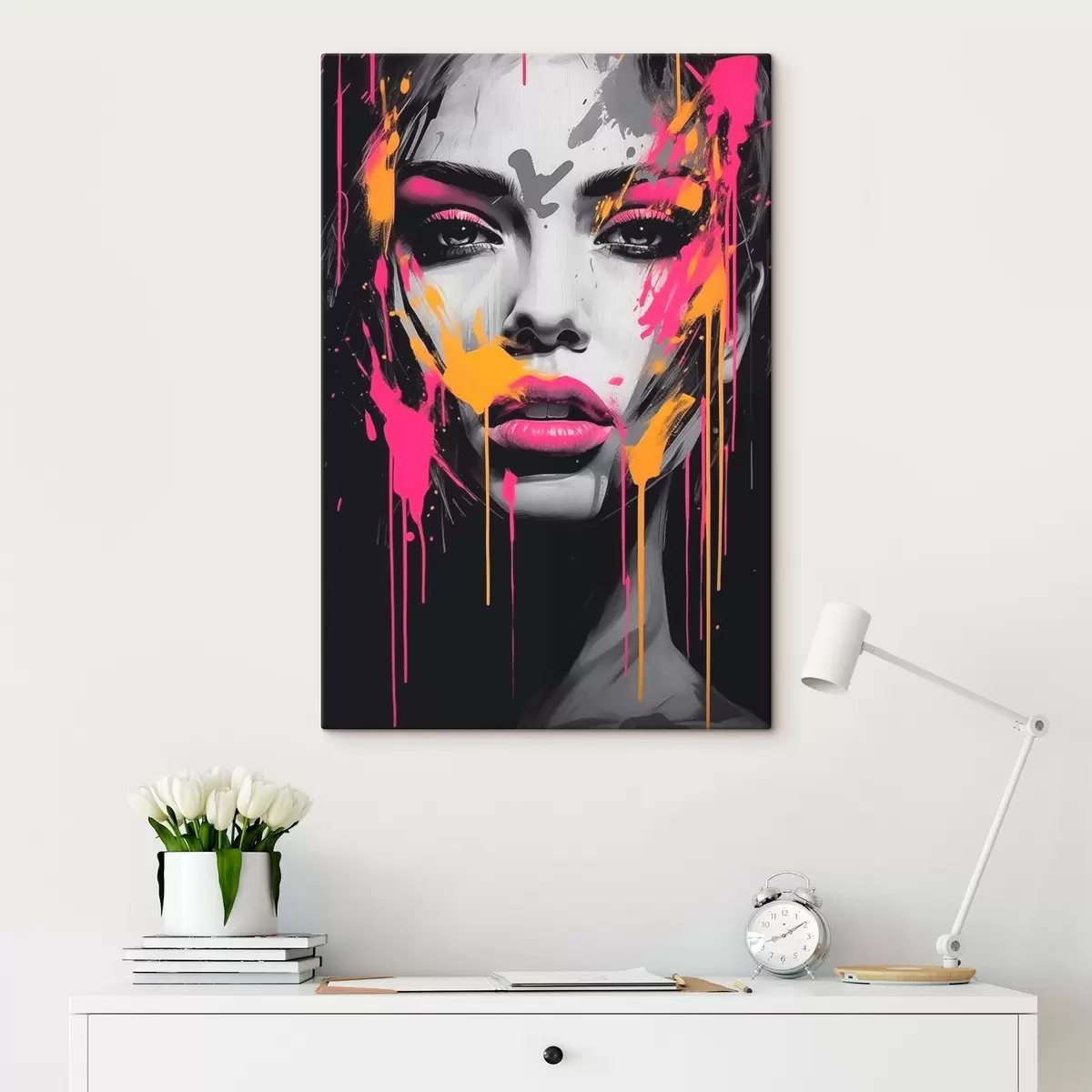 Pilt Naise portree värvidega s45318