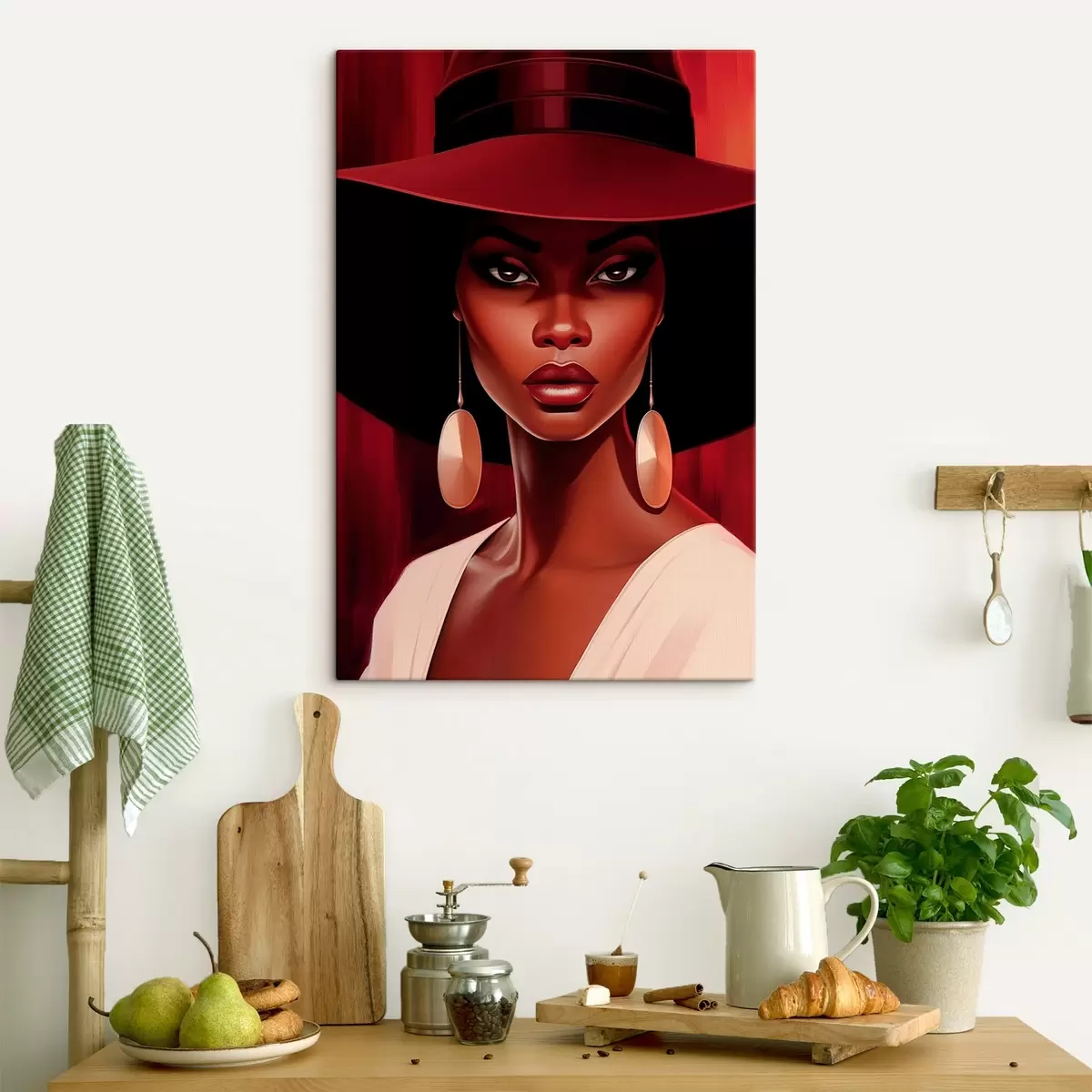 Pilt Ümmarguste kõrvarõngastega mütsiga naine s45325