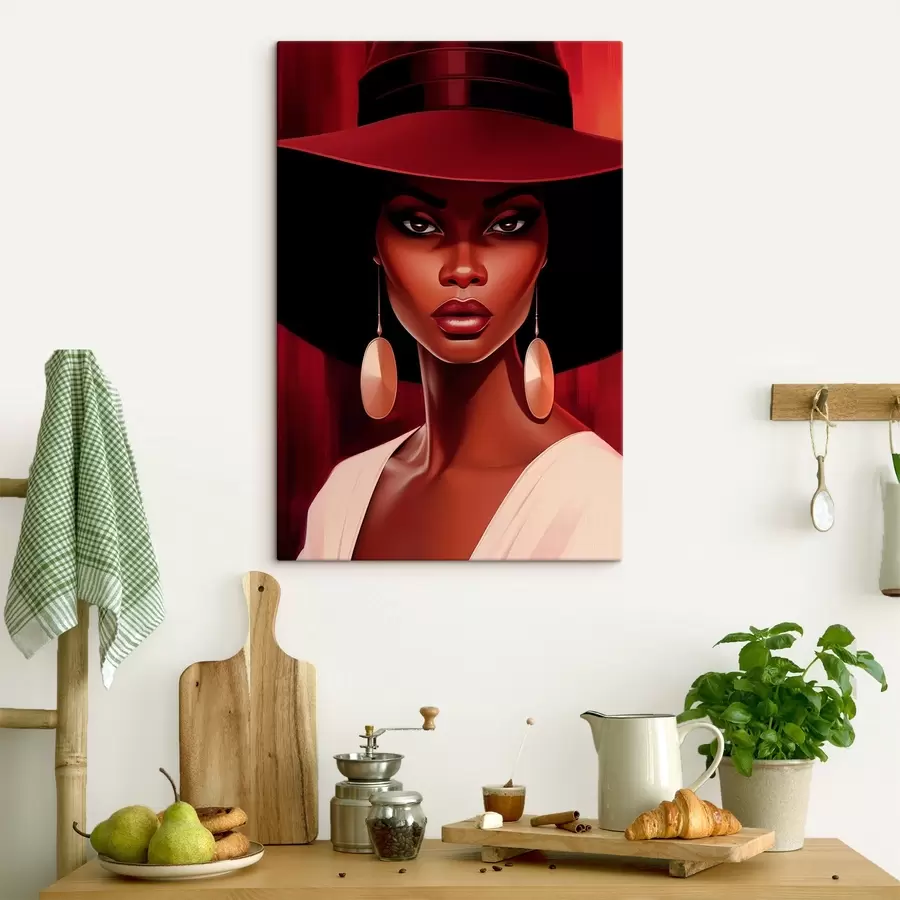 Pilt Ümmarguste kõrvarõngastega mütsiga naine s45325