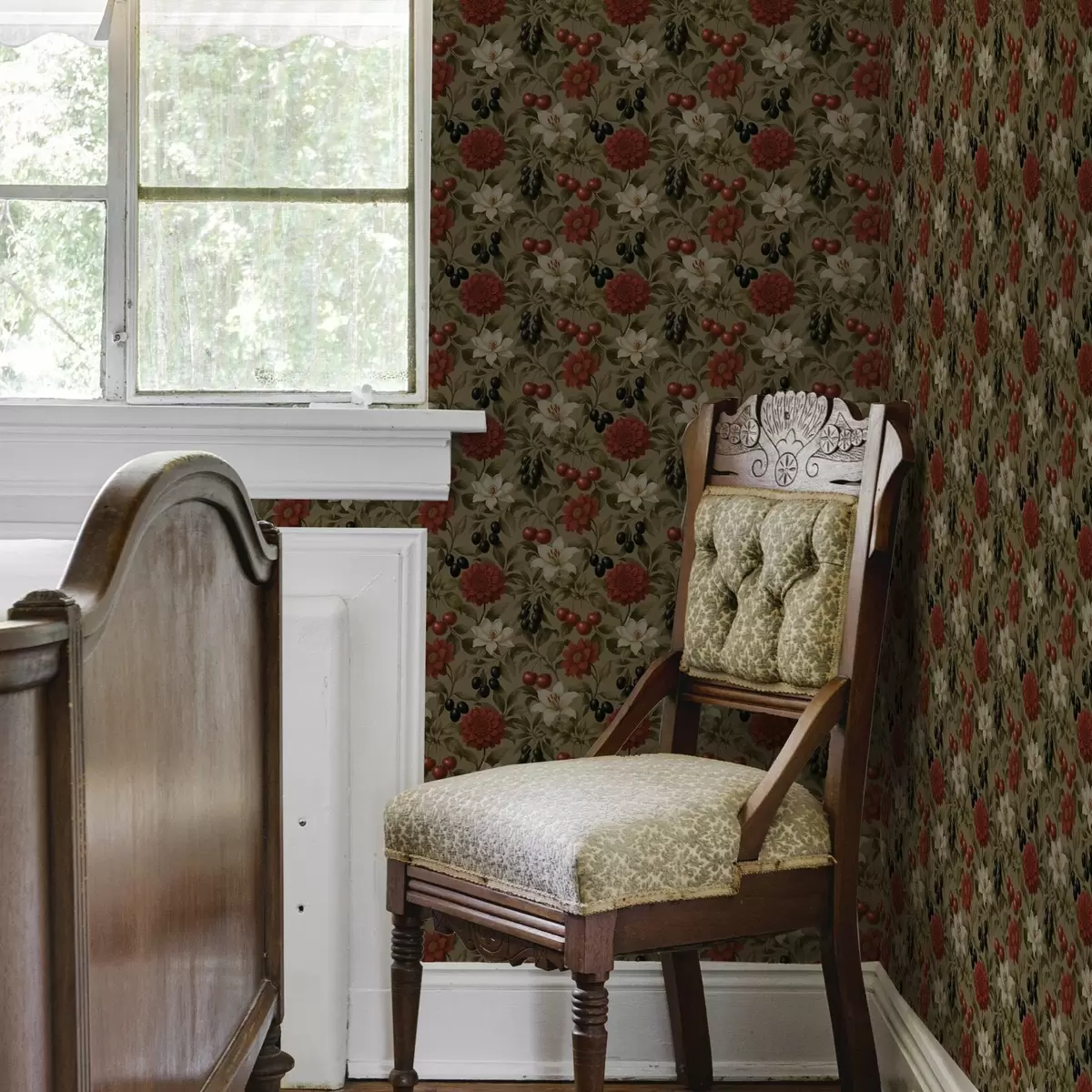 Tapeet Kirsid, lilled ja mustad oliivid a00384