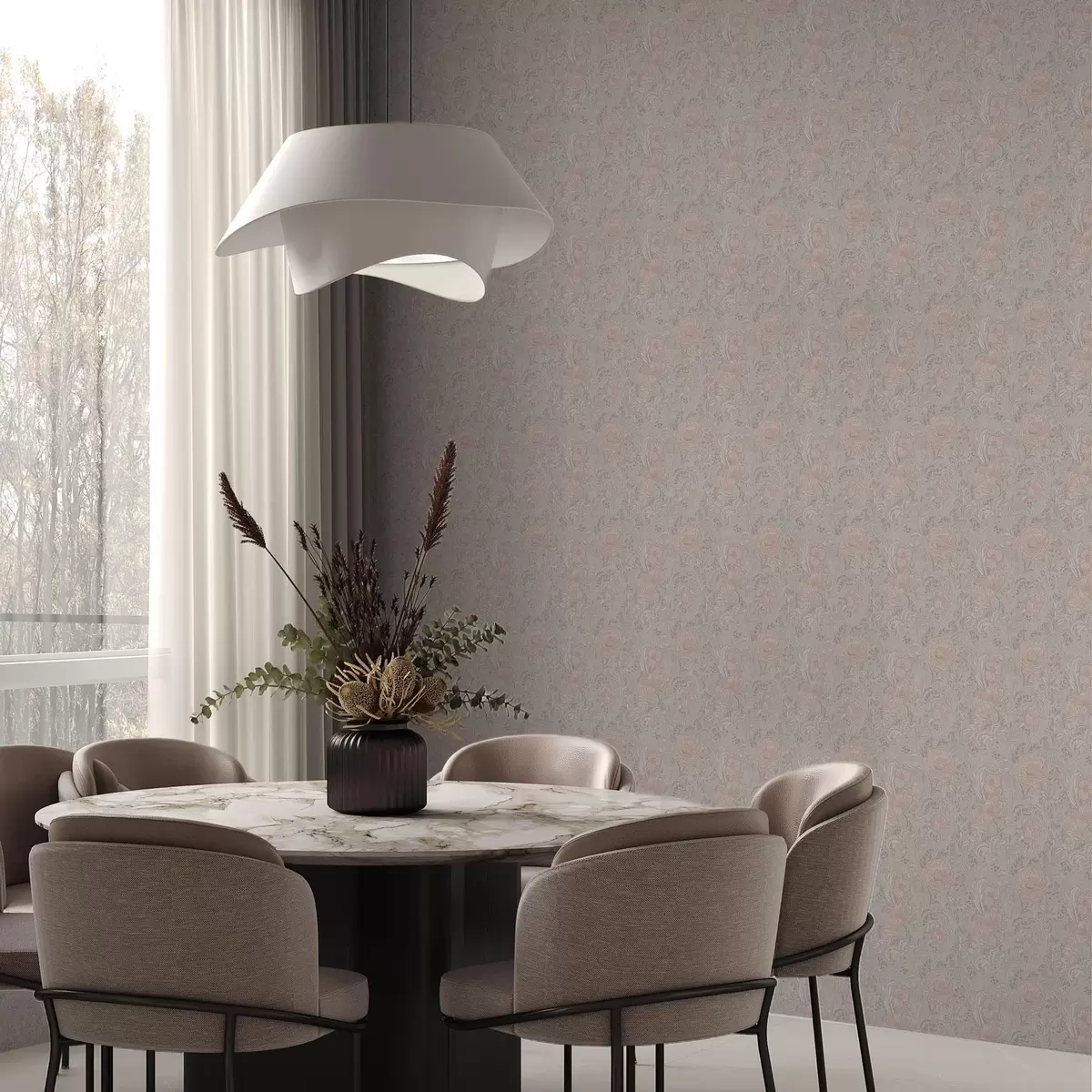 Tapeet Pehmed pastelllilled juugendstiilis a00394