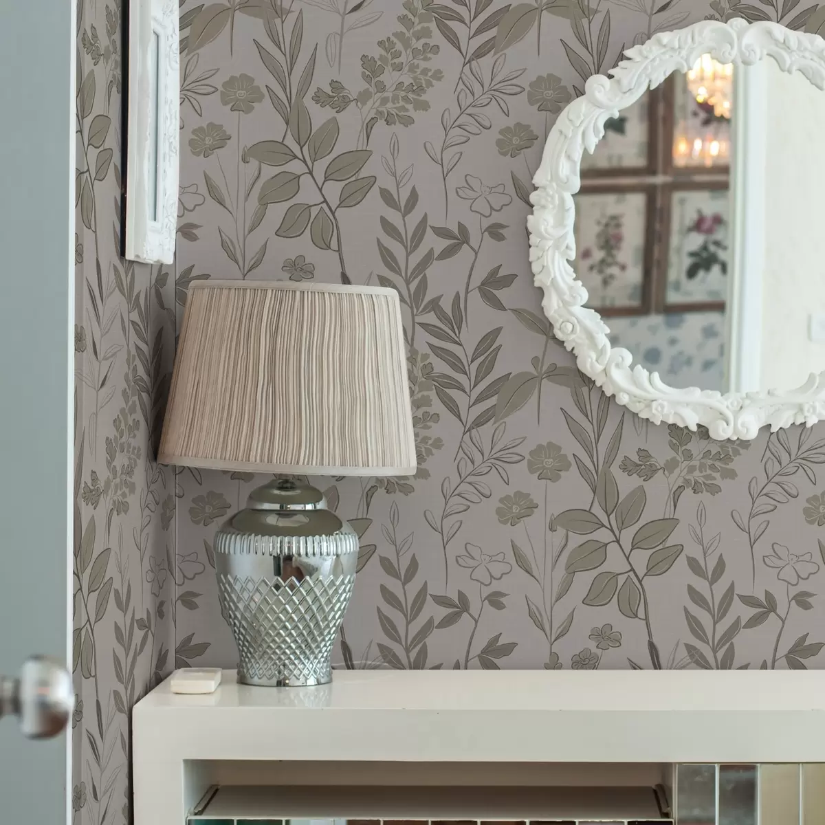 Tapeet Skitseeritud metslilled looduslikes toonides a00432