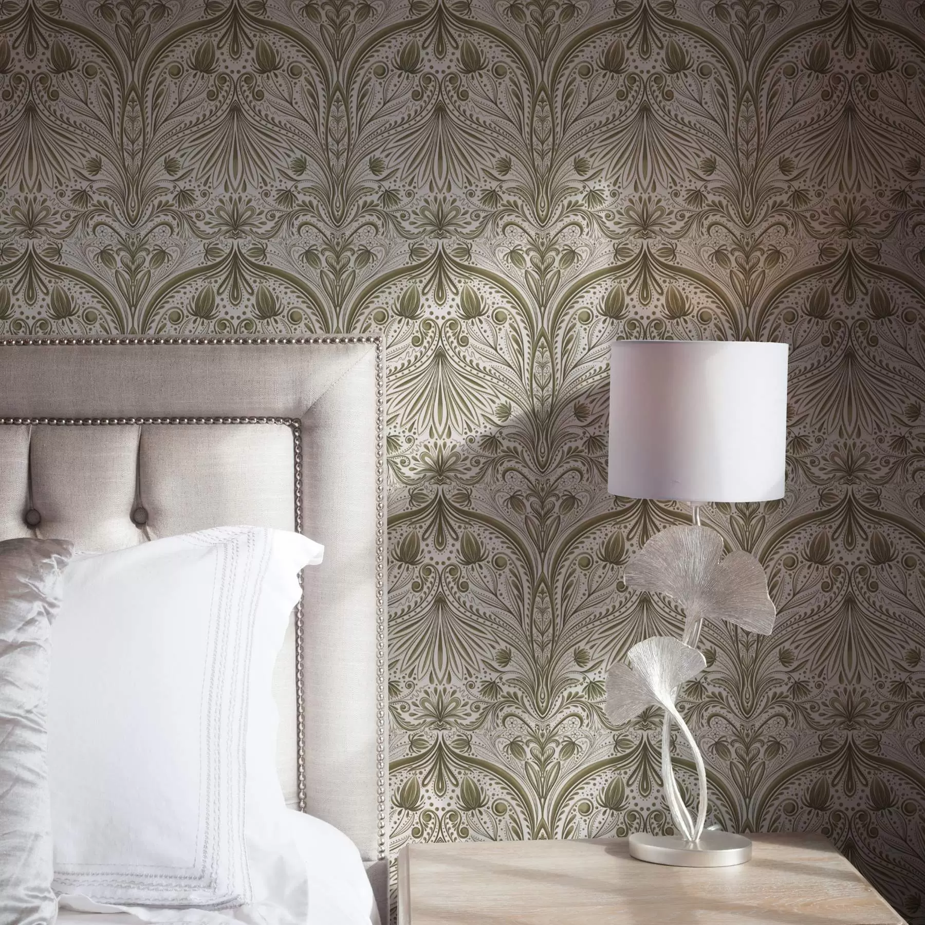 Fototapeedid Sümmeetriline barokkmuster koos lillemotiividega a00436