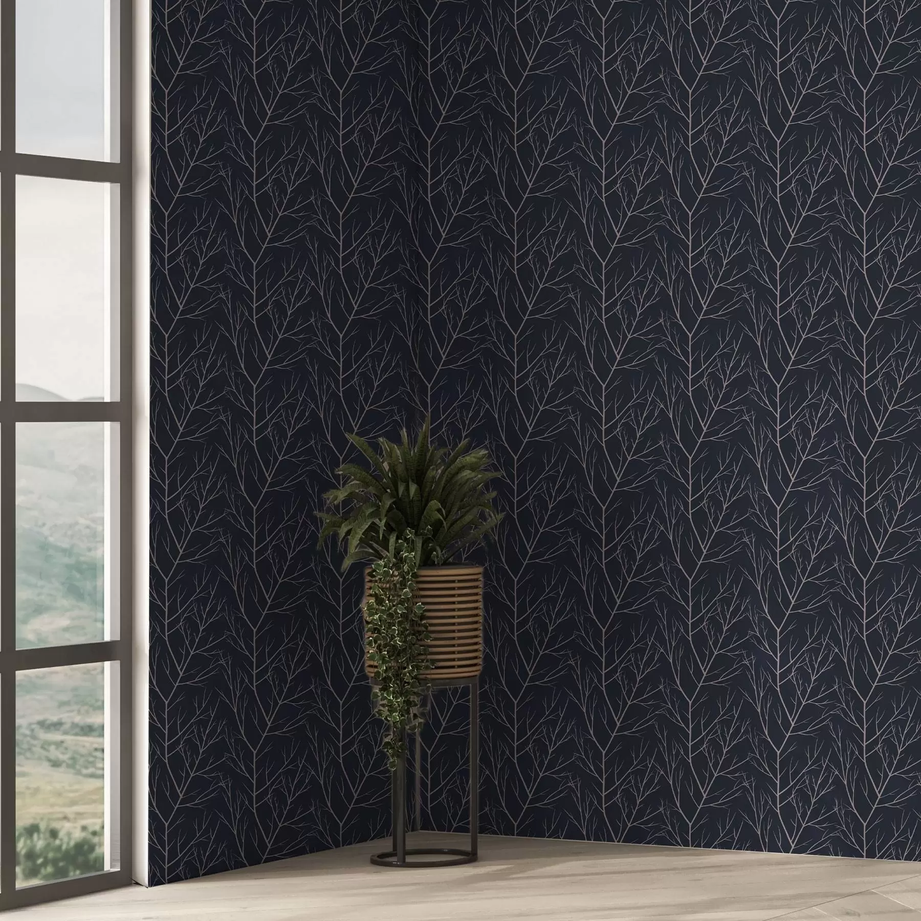 Fototapeedid Pehmed punased oksad sügaval tumesinisel taustal a00451