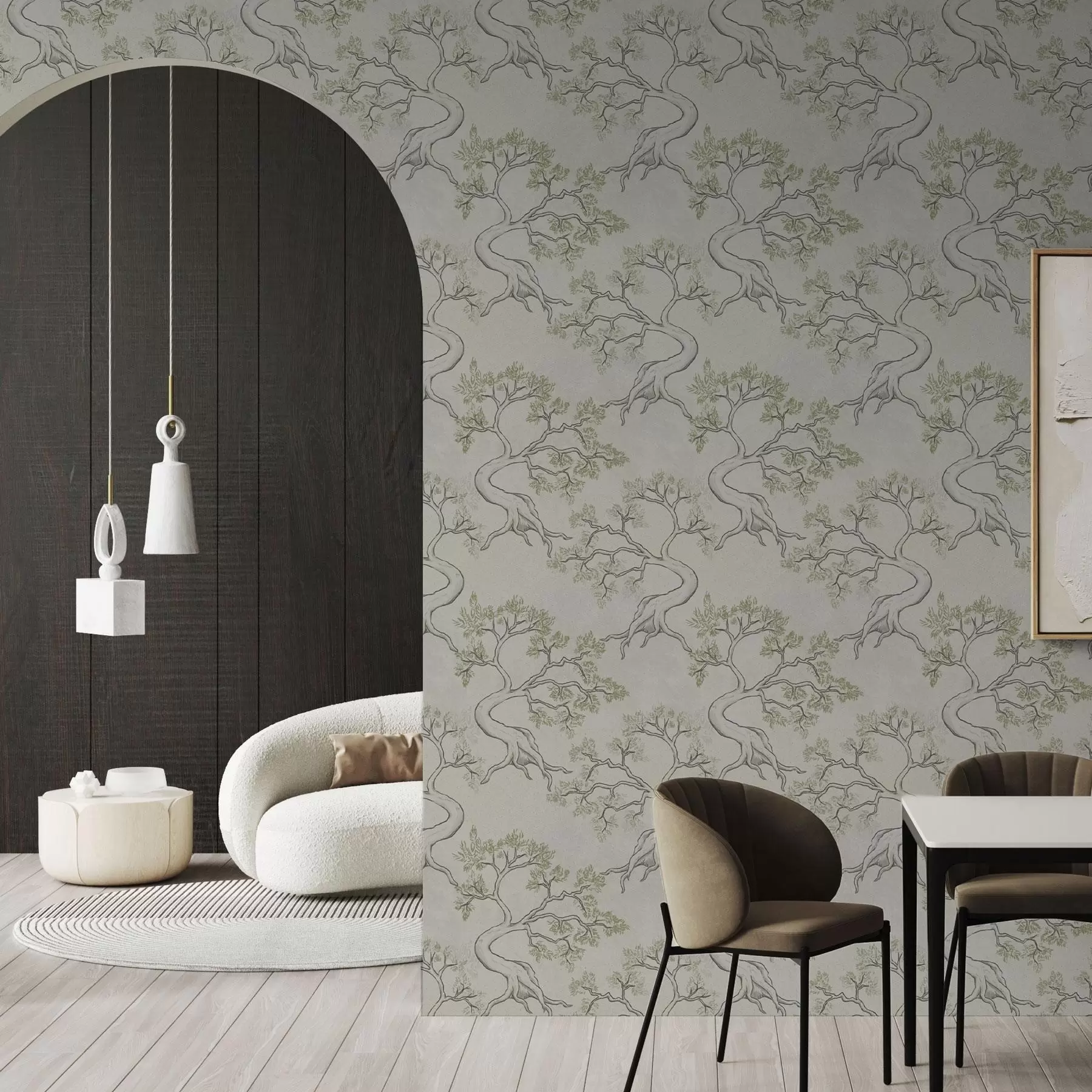 Fototapeedid Ühevärvilised puud, mille tüved on kumerad ja mille tüvi on kumer a00468