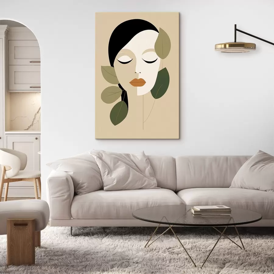 Pilt Tüdruk lehtedega s45389