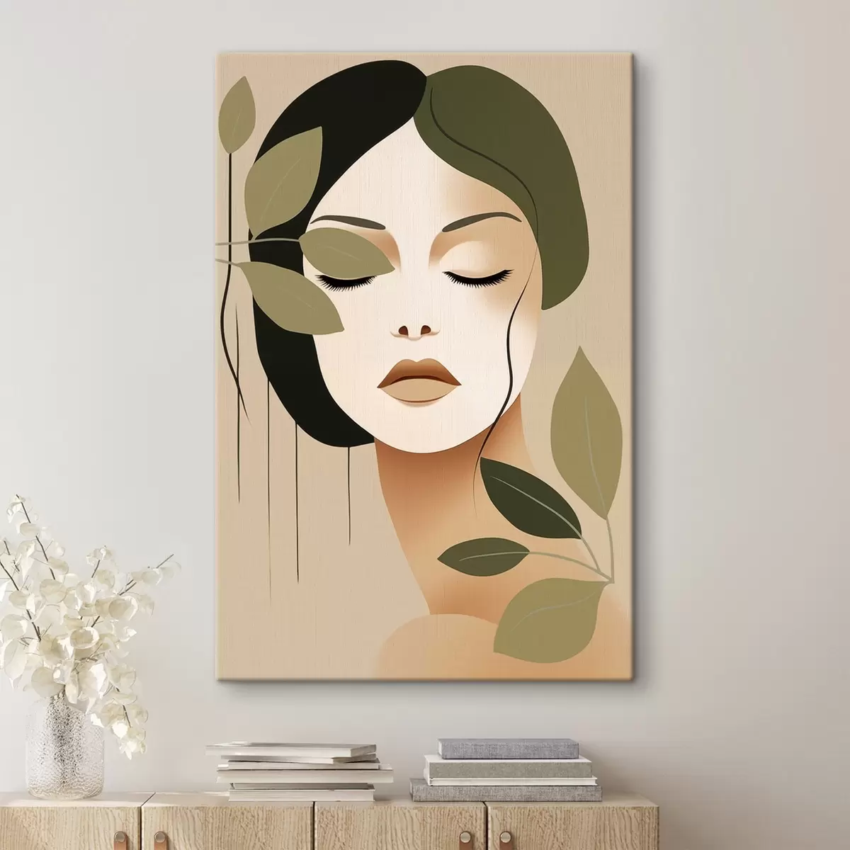 Pilt Tüdruk lehtedega s45390