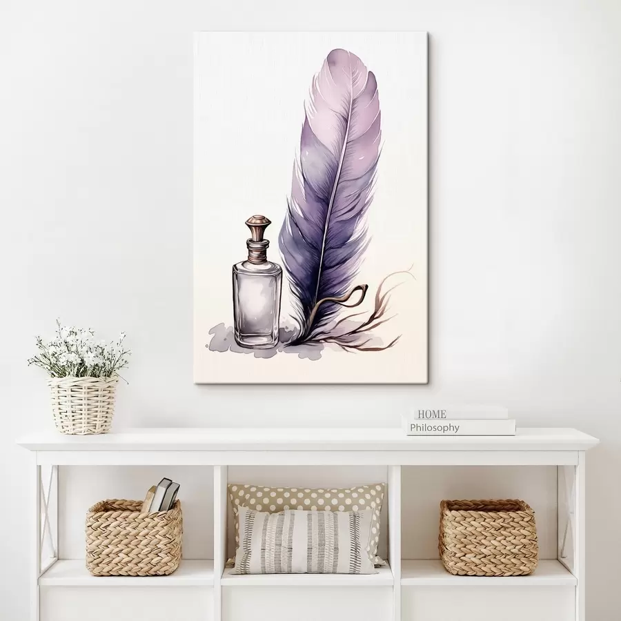 Pilt Akvarell illustratsioon sulg ja klaasist tindipudel s45410