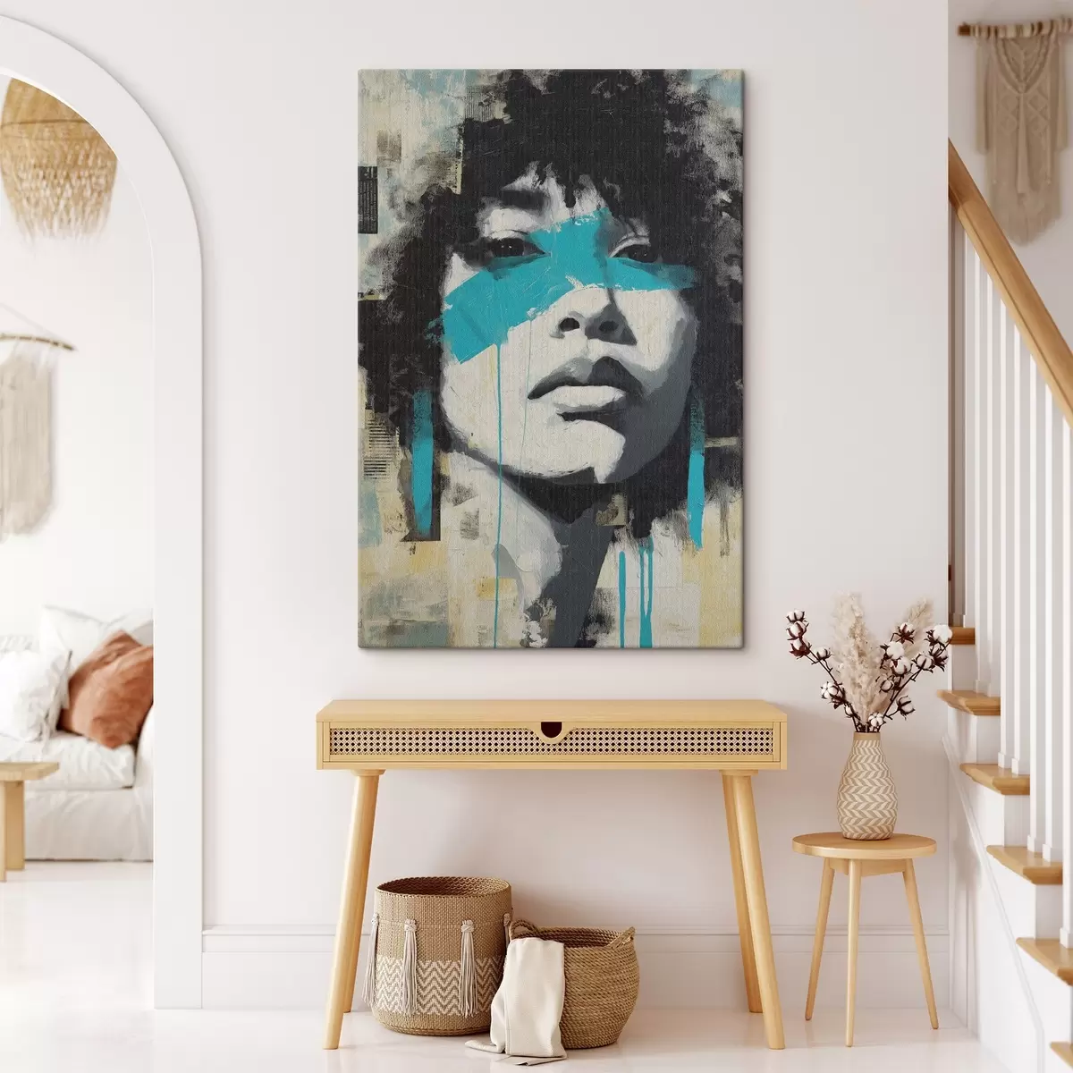 Pilt Segameedia portree koos fragmentide värvilöökide ja tekstuuridega s45417